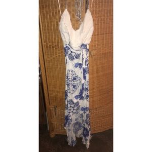 Beautiful blue and white maxi dress